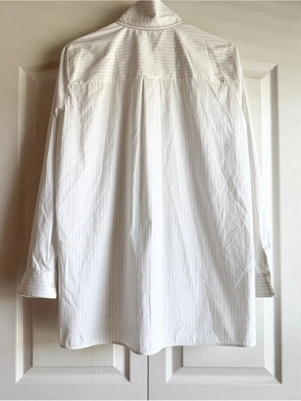 Lafayette 148 New York Helen Oversize Stripe Cotton Button Up Shirt - Picture 7 of 11